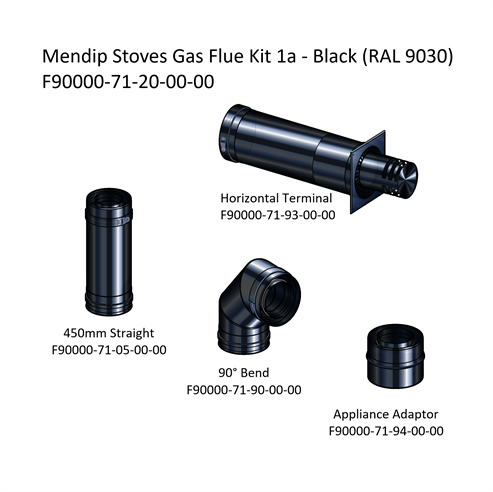 Picture of Mendip Stoves Gas Flue Kit 1a - Horizontal Terminal 