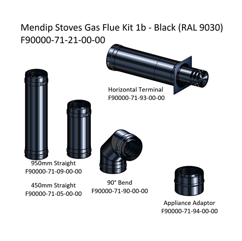Picture of Mendip Stoves Gas Flue Kit 1b - Horizontal Terminal 