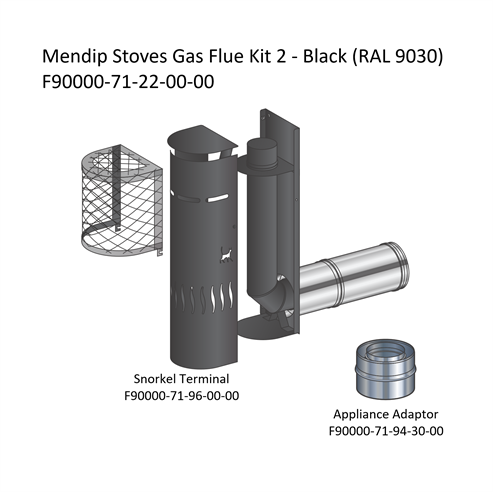 Picture of Mendip Stoves Gas Flue Kit 2 - Snorkel Terminal