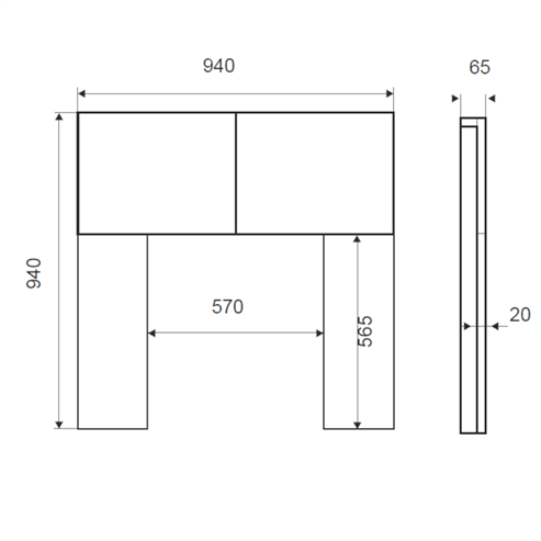 Picture of 37'' x 37'' Granite Back Panel - Christon 550