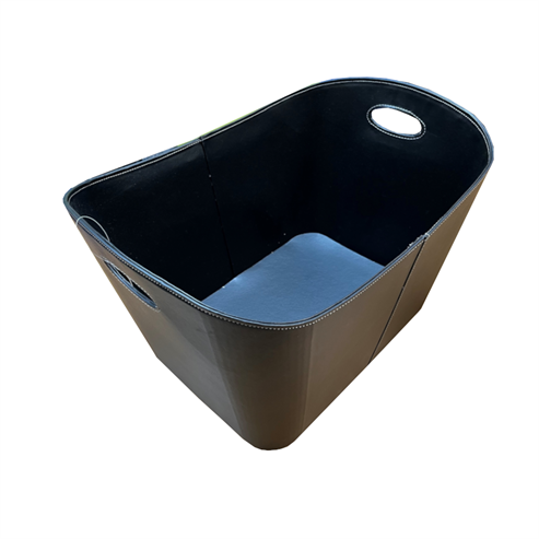 Picture of Large Black Leather Look Log Basket