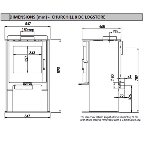 Picture of Churchill 8 Convection Logstore DC