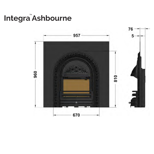 Picture of Integra Ashbourne Cast Iron Back Panel